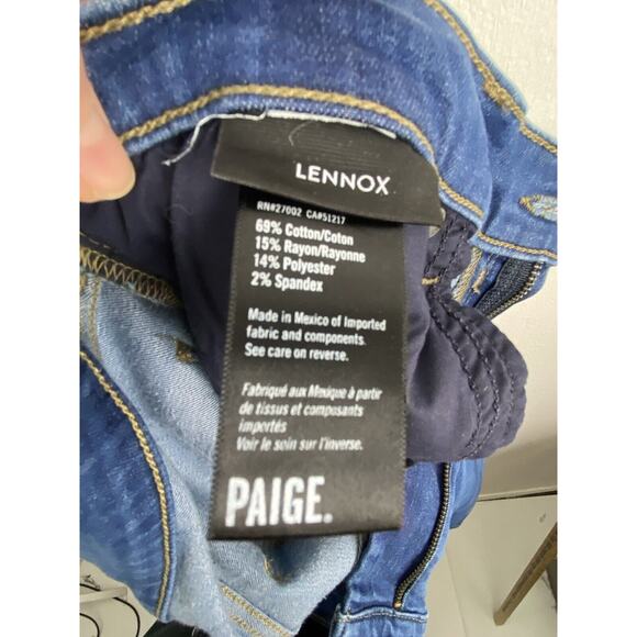 Paige Womens Lennox Blue Medium Wash Stretch Jeans Size 30X31 (1051) - Picture 15 of 15